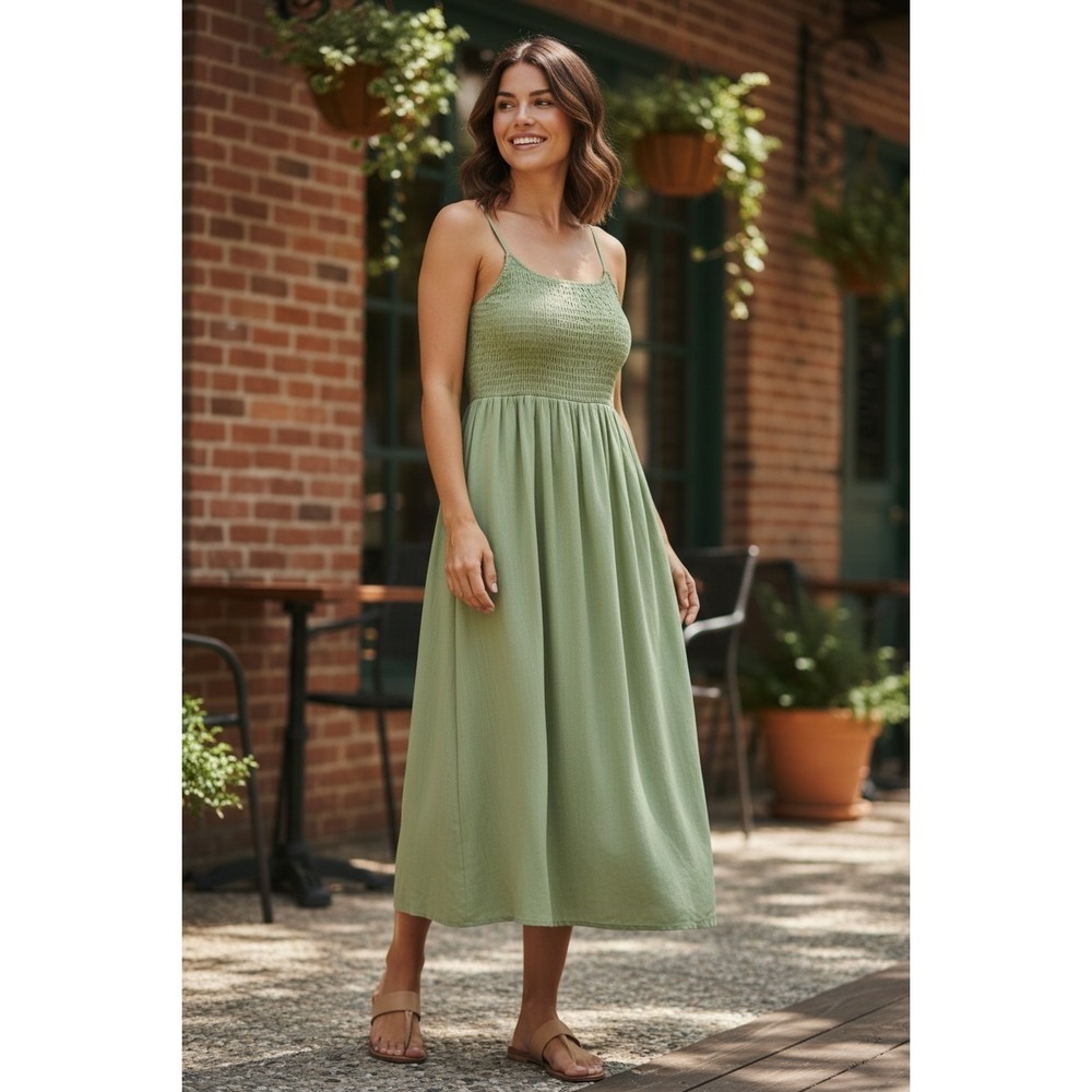 Wild Fable Size XL Green Sundress Spaghetti Strap Adjustable Straps